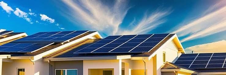 Green energy wind turbines and solar panels